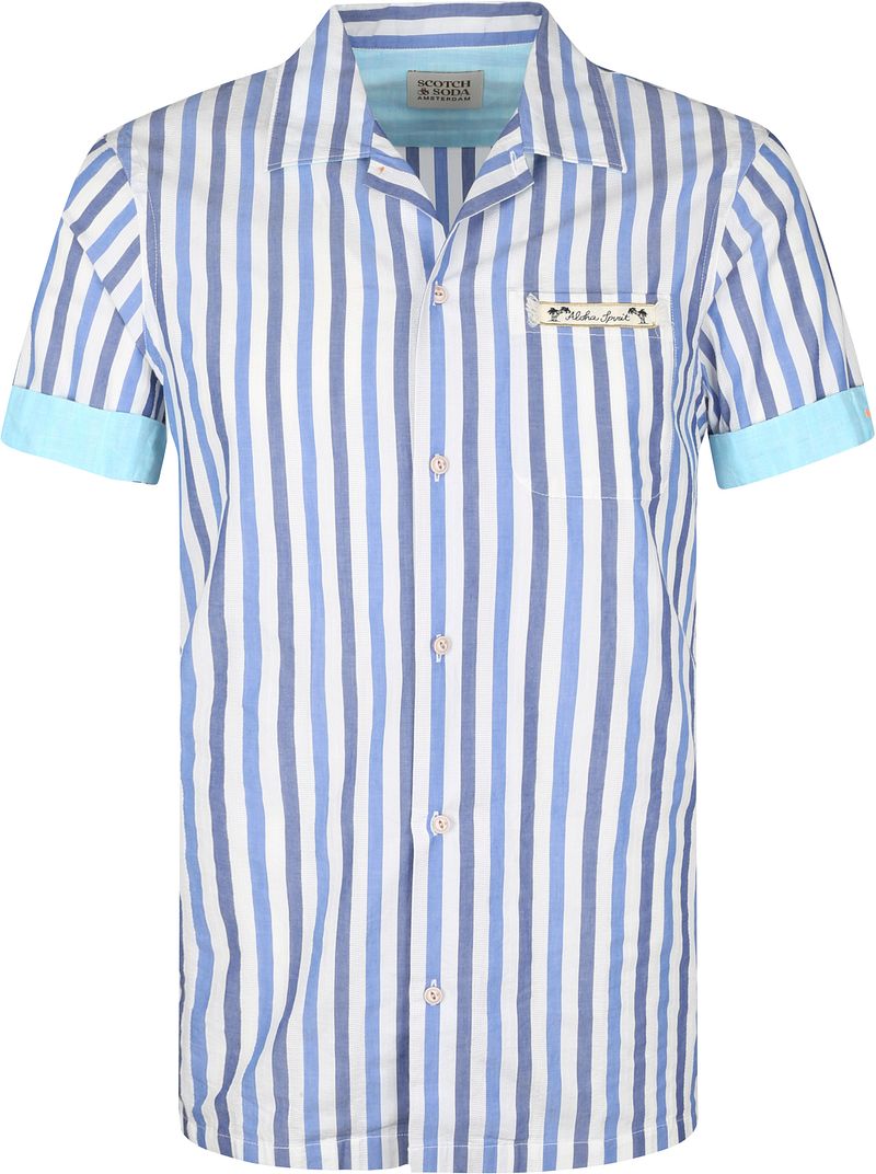 Scotch and Soda Chemise MC Rayures Bleu clair Bleu taille M