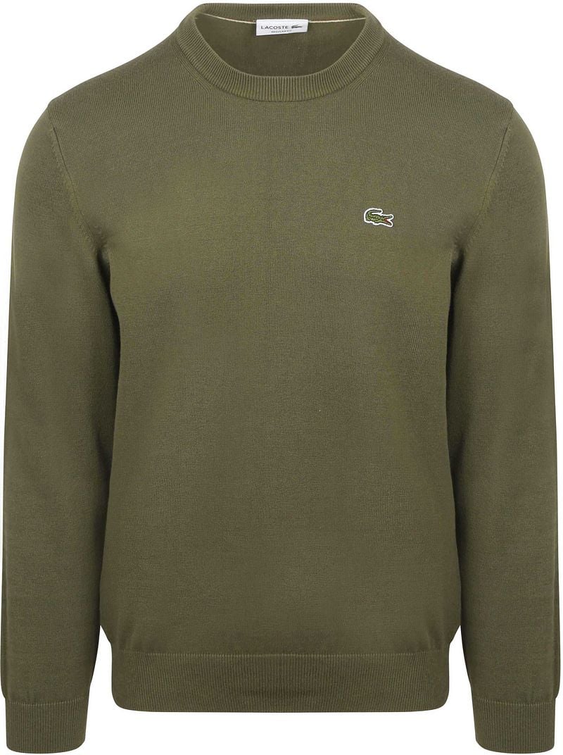 Lacoste Sweater Crewneck Olive - Größe XXL günstig online kaufen