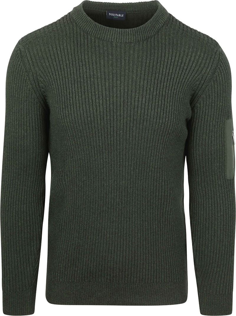 Suitable Mou Pullover Dunkelgrün - Größe L günstig online kaufen