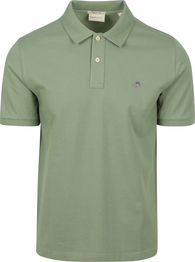 Gant Shield Piqué Poloshirt Grün - Größe XXL günstig online kaufen