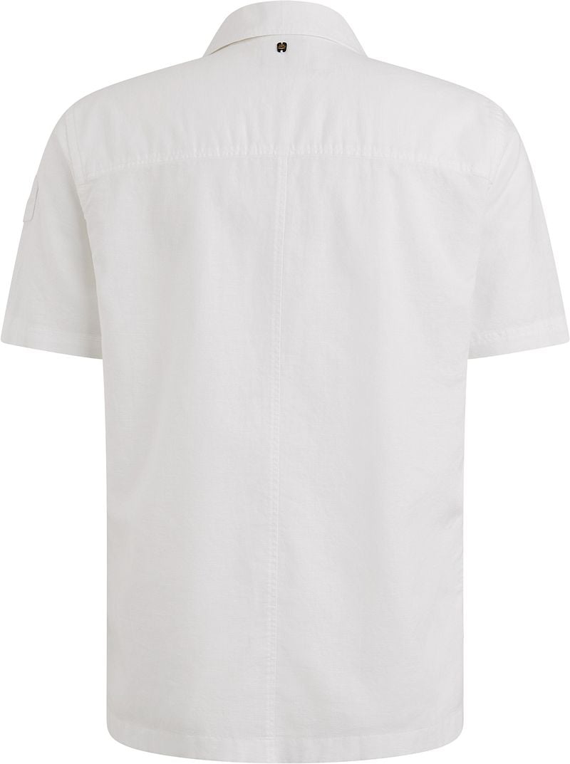 PME Legend Short Sleeve Overhemd Linen Blend Wit