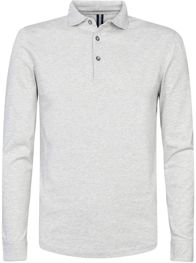 Profuomo Longsleeve Polo Grau Melange - Größe XL günstig online kaufen