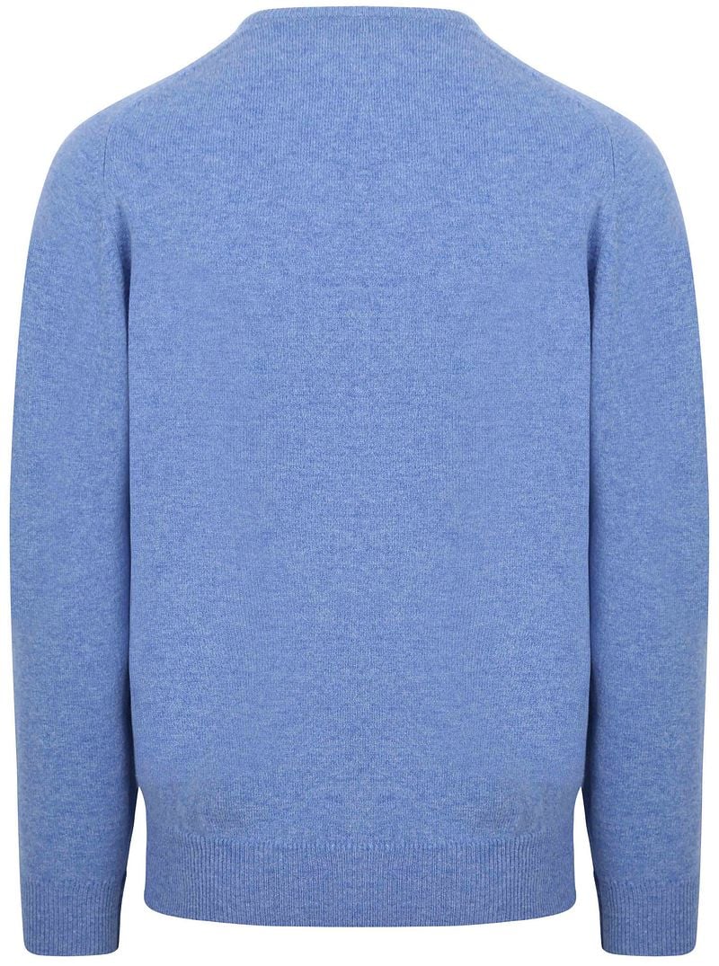 William Lockie V-Auschnitt Pullover Lammwolle Surf Mid Blue - Größe 3XL günstig online kaufen