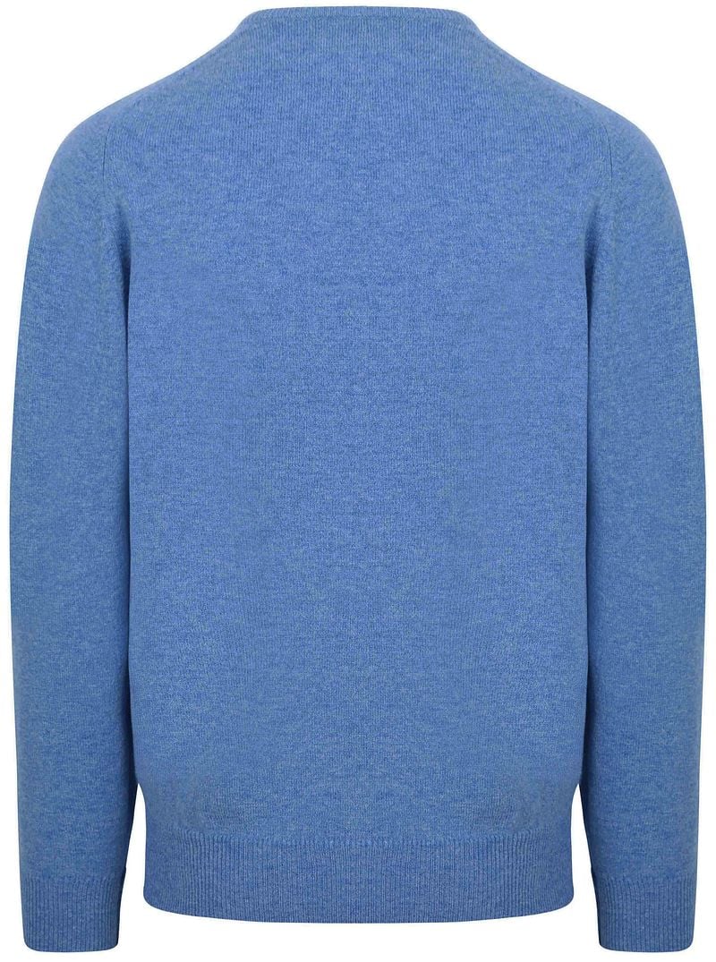 William Lockie V-Ausschnitt Pullover Lammwolle Jeans Melange - Größe XL günstig online kaufen