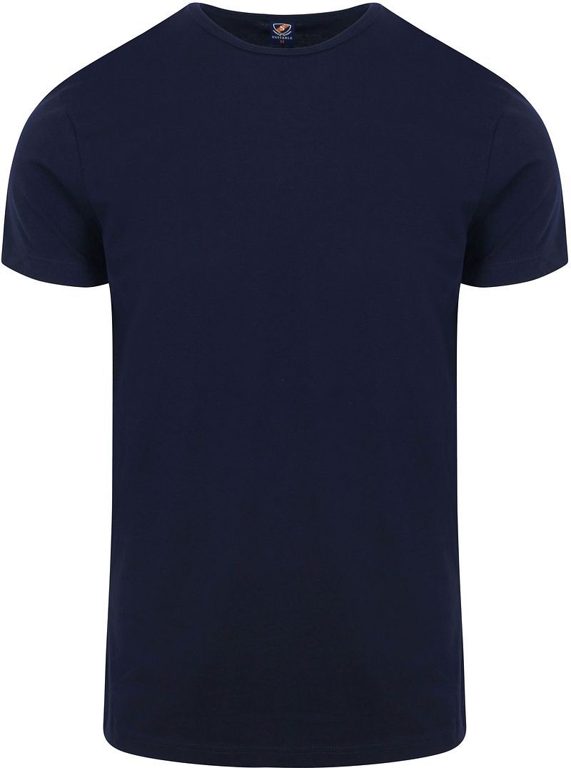 Suitable Ota T-Shirt Rundhalsausschnitt Marineblau 2-Pack - Größe S günstig online kaufen