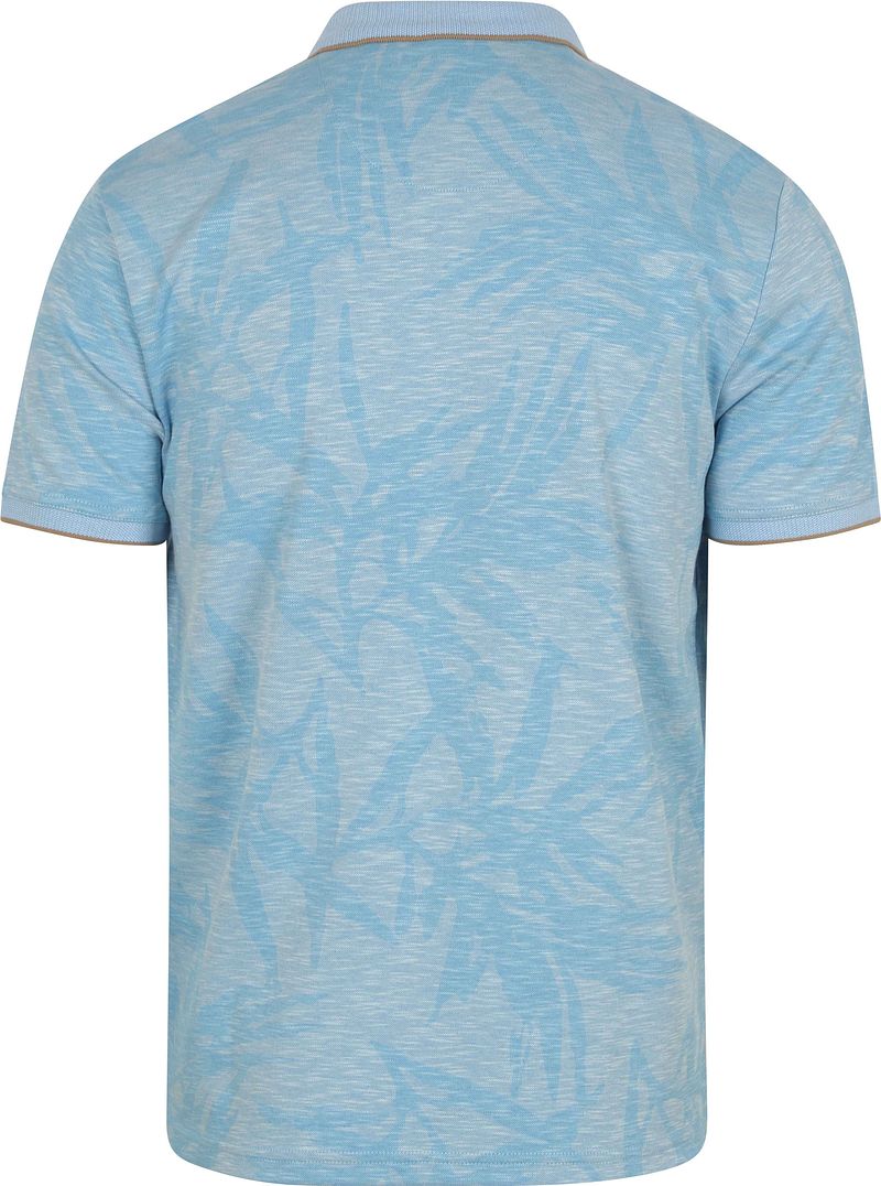 State of Art Poloshirt Faded Leaf Lichtblauw