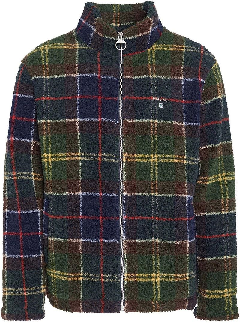 Barbour Tartan Sherpa Fleece Strickjacke Multicolour - Größe L günstig online kaufen