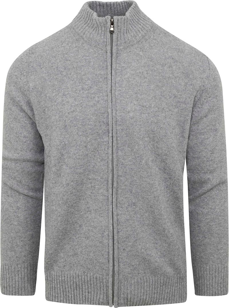 Suitable Strickjacke Wool Blend Grau - Größe XXL günstig online kaufen