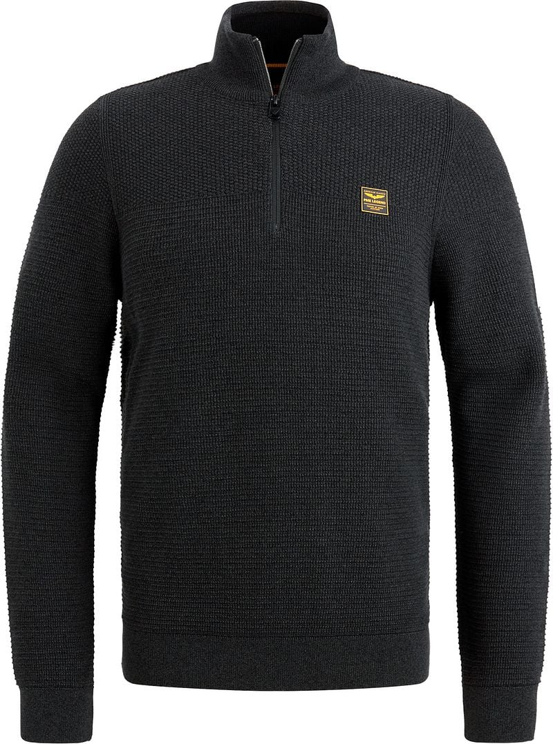 PME LEGEND Heren Truien & Vesten Half Zip Collar Cotton Mouline Zwart