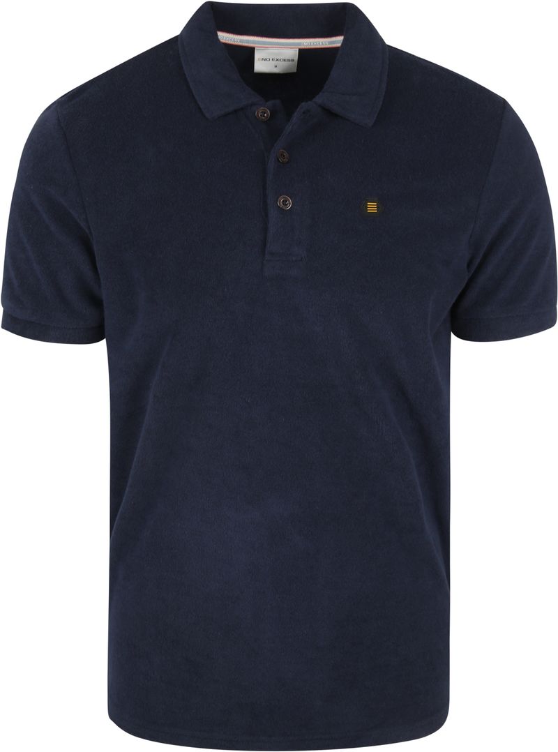 No Excess Structuur Polo Donkerblauw