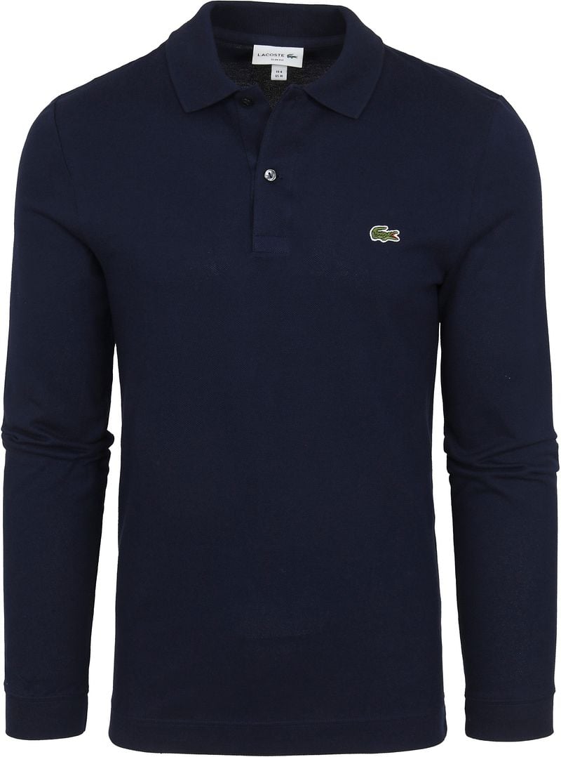 Lacoste Poloshirt Pique Longsleeve Dunkelblau - Größe L günstig online kaufen