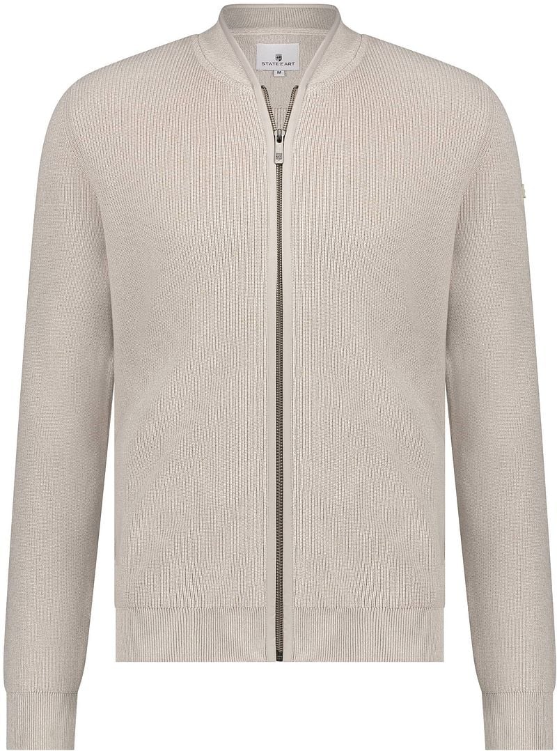 State Of Art Strickjacke Zip Beige - Größe 3XL günstig online kaufen