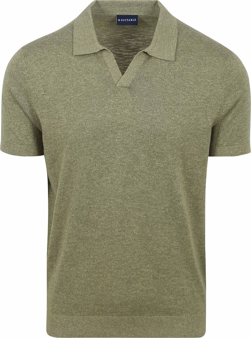 Suitable Polo Riva Linnen Groen