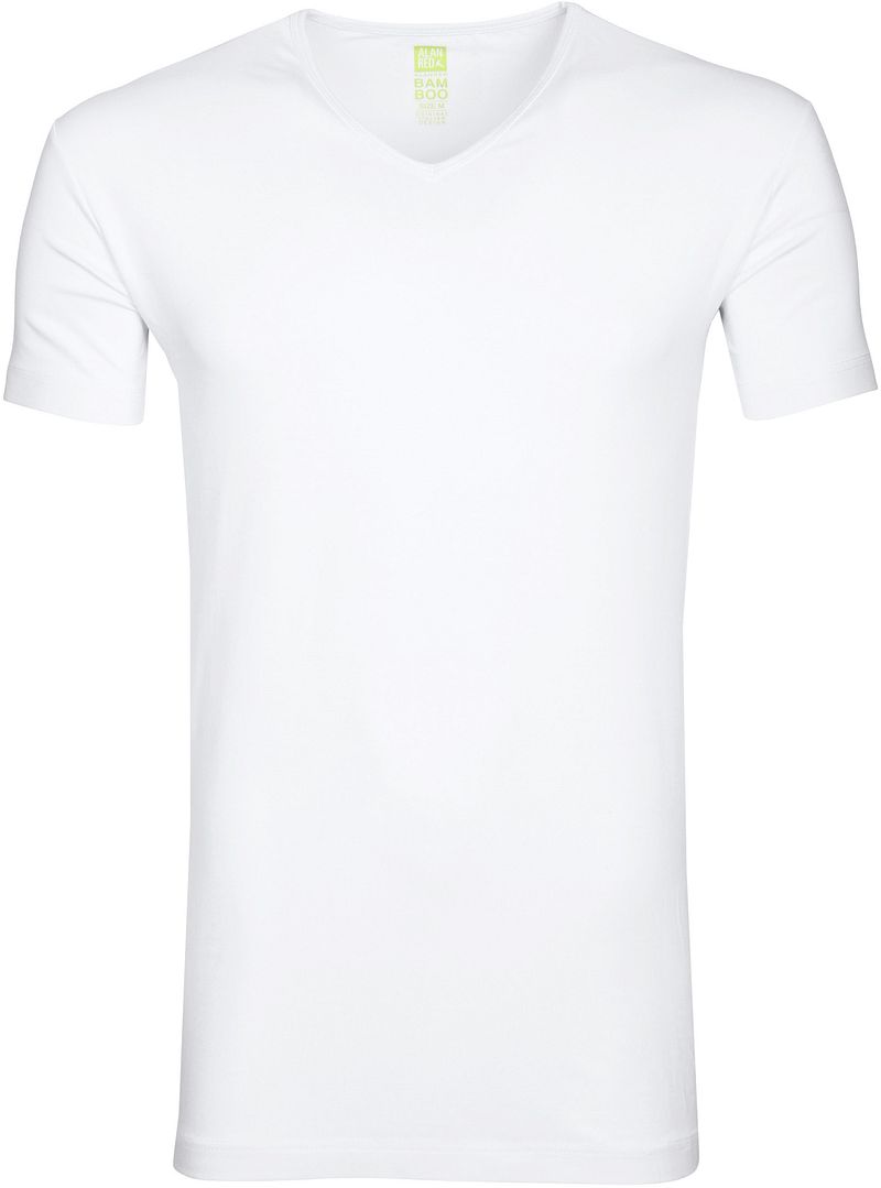 Alan Red T-Shirt Col-V Bambou  Blanc taille S