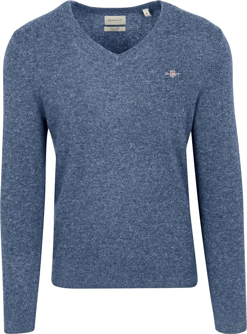 Gant Pullover V-Ausschnitt Wool Blend Blau - Größe XL günstig online kaufen