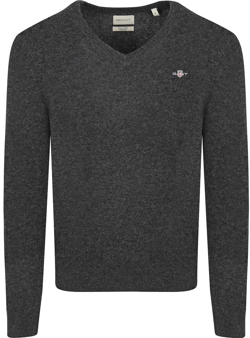 Gant Sweater Pullover V-Hals Woolblend Navy Melange