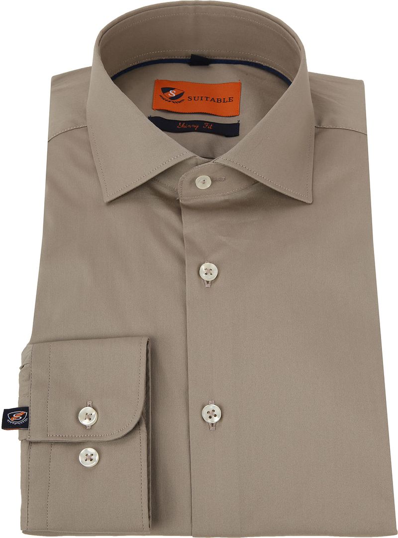 Suitable Hemd Uni Khaki - Größe 37 günstig online kaufen