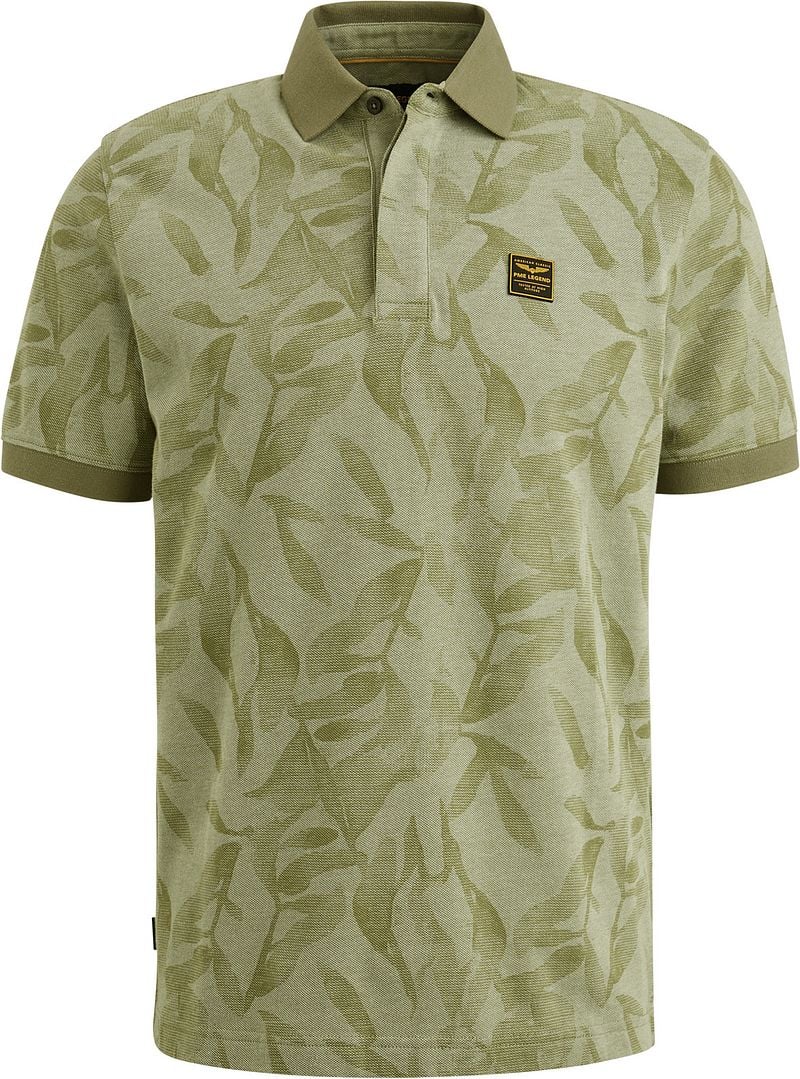 PME LEGEND Heren Polo's & T-shirts Two Tone Pique Printed Groen