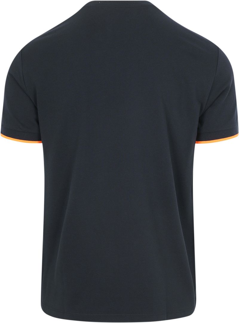 Sun68 Piqué T-Shirt Fluo Stripe Navy