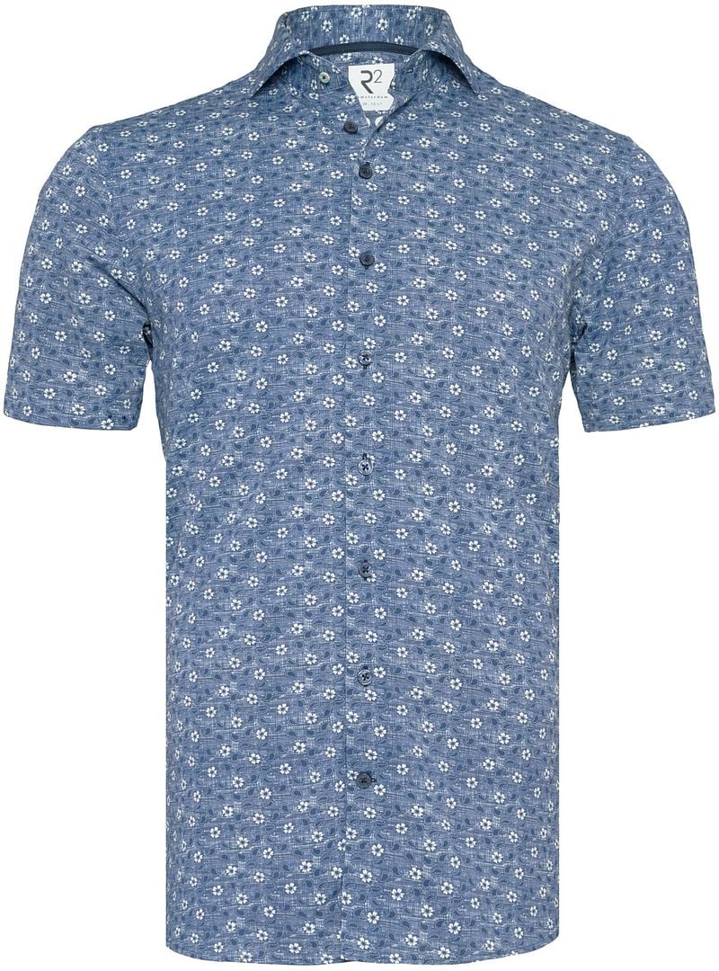 R2 Hemd Shortsleeve Druck Dunkelblau - Größe L günstig online kaufen