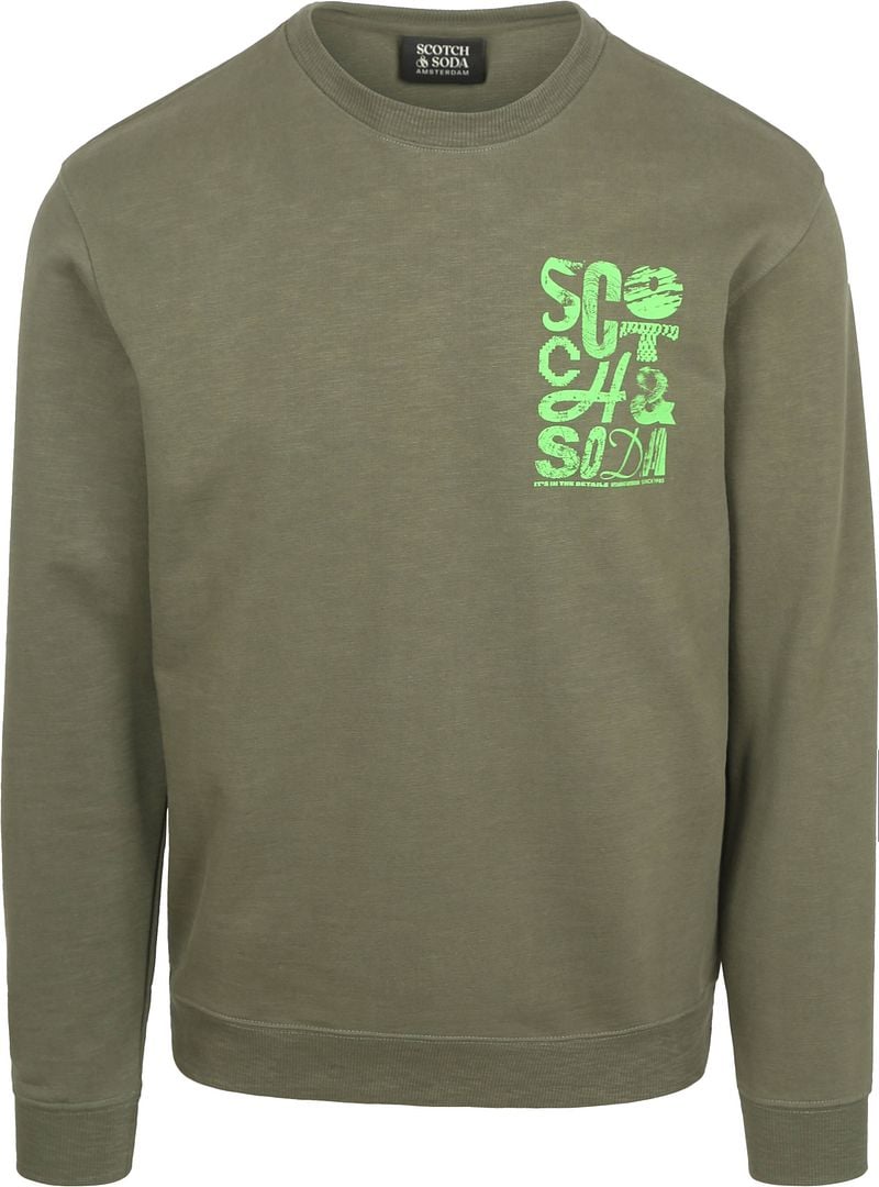 Scotch and Soda Pullover Logo Olivgrün - Größe S günstig online kaufen