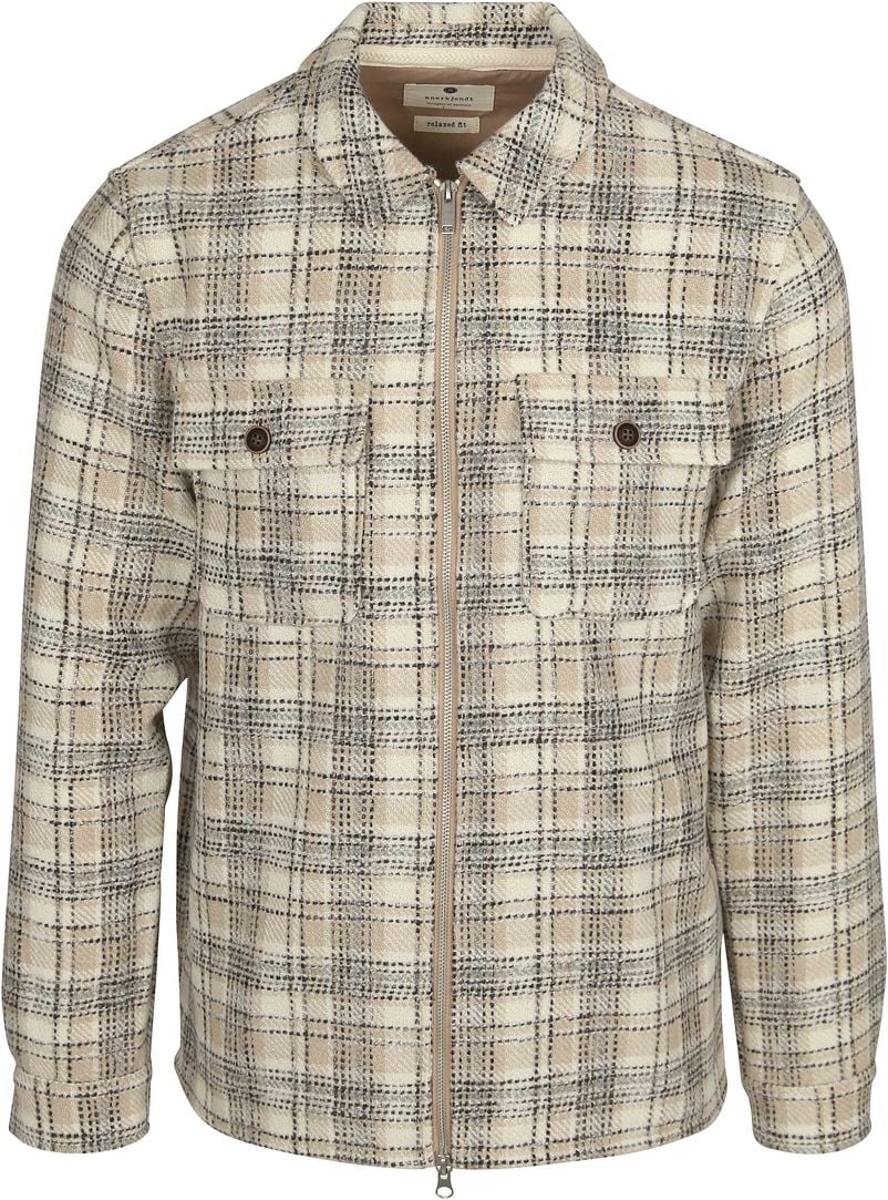 ANERKJENDT Heren Overhemden Akhanky Check Twill Overshirt Beige