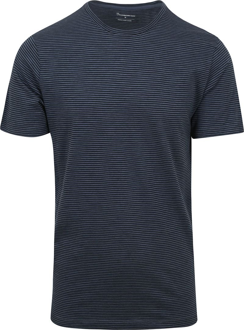 KnowledgeCotton Apparel T-shirt Strepen Navy