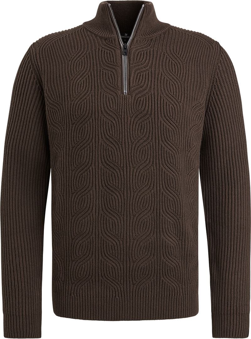 Vanguard Halfzip Pullover Struktur Wool Mix Braun - Größe 3XL günstig online kaufen