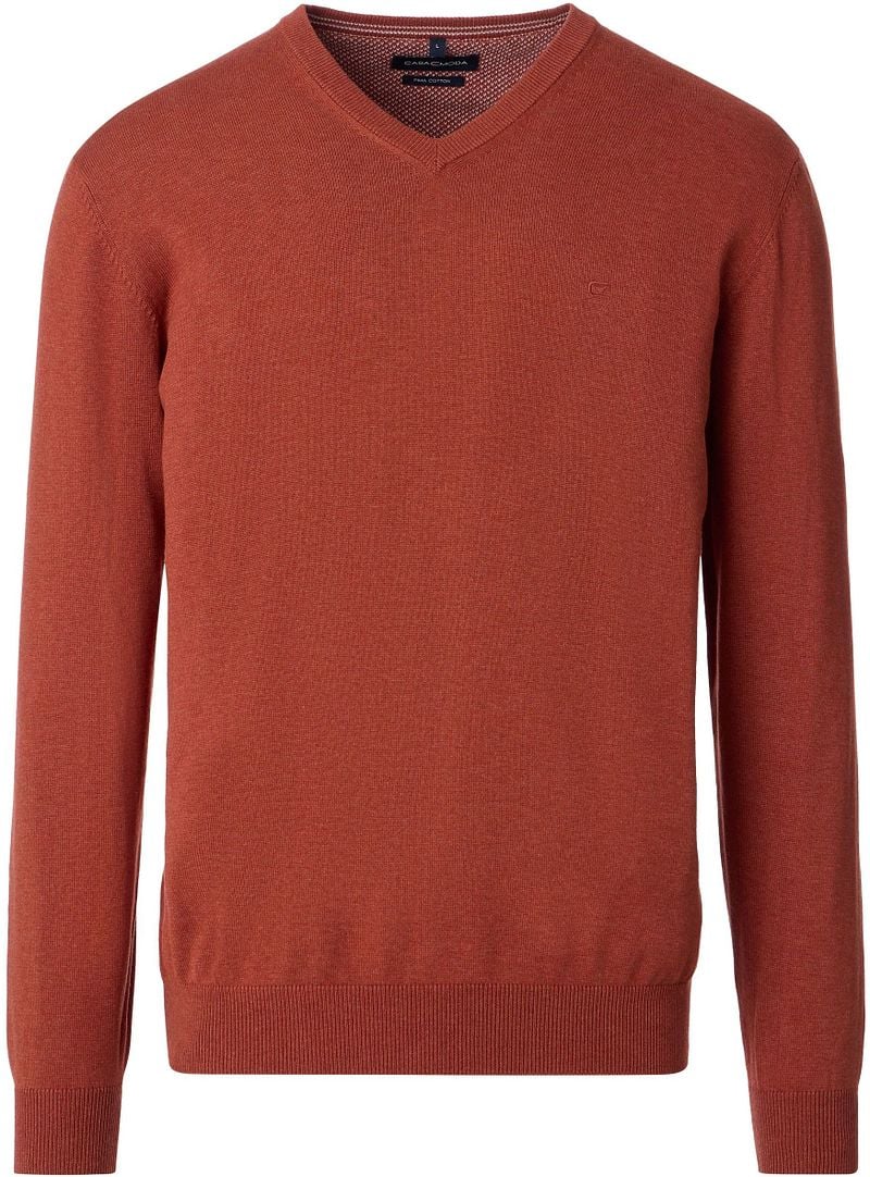 Casa Moda Pullover V-Ausschnitt Red Brick - Größe 5XL günstig online kaufen