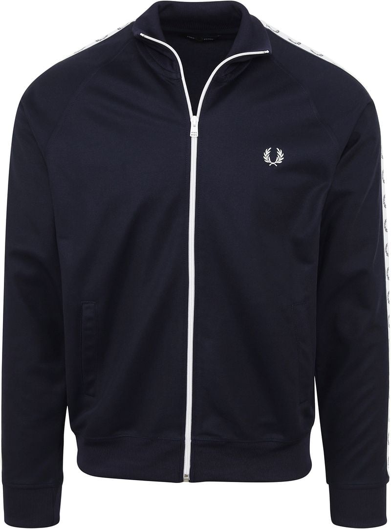 Fred Perry Taped Track Jacke Carbon Blau - Größe M günstig online kaufen