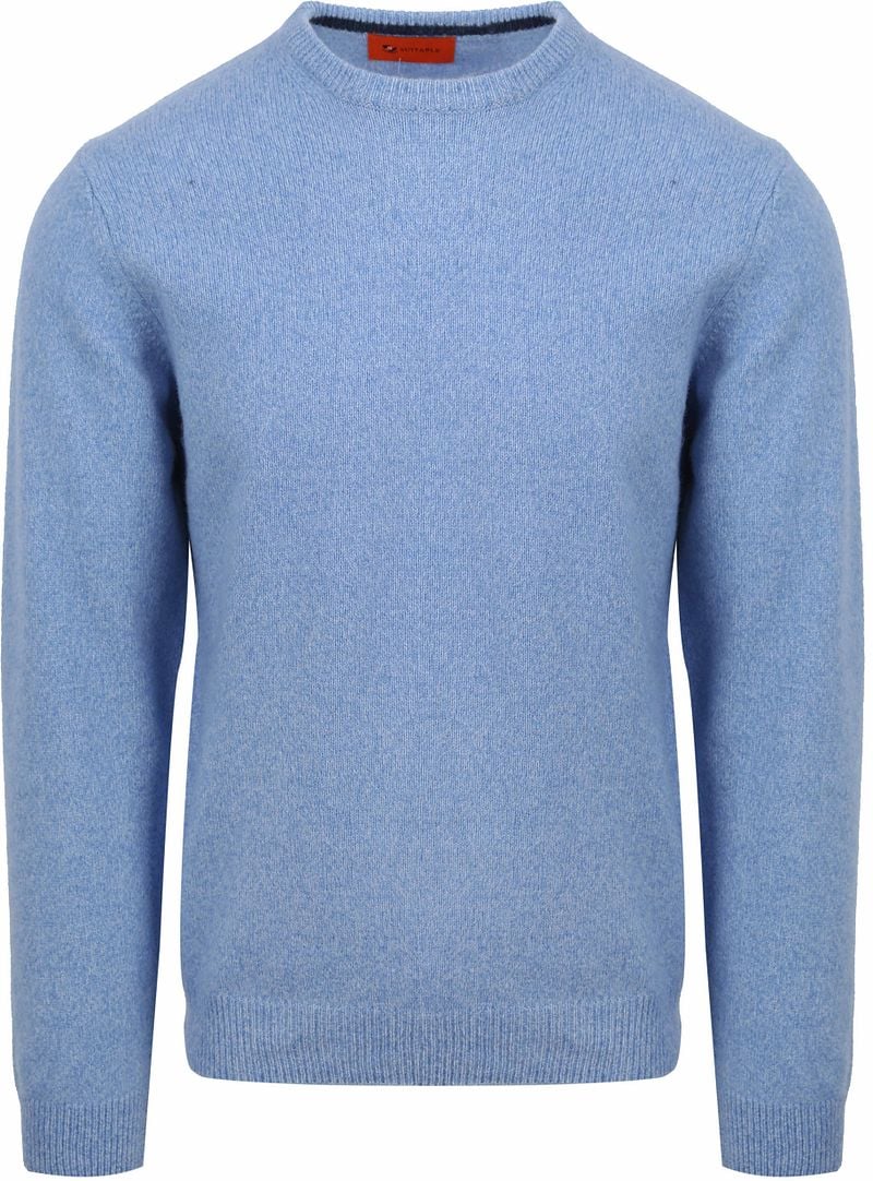 Suitable Lammwolle Pullover Rundhals Hellblau - Größe XXL günstig online kaufen