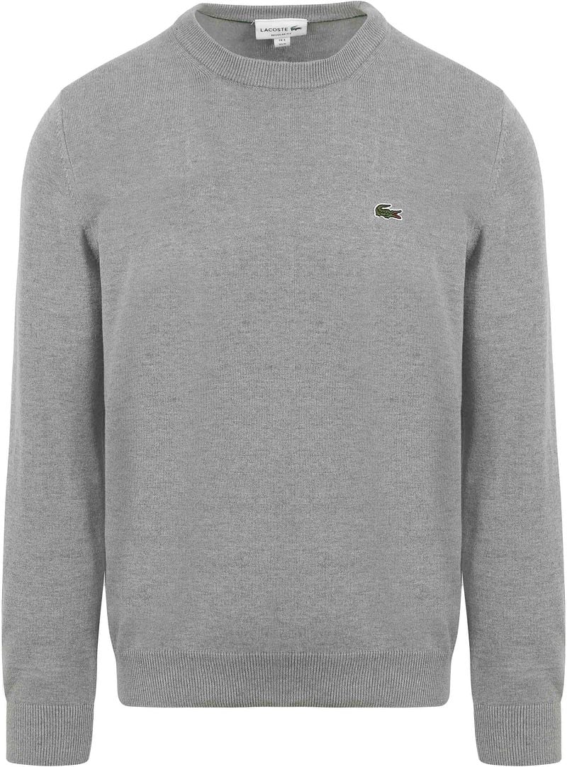 Lacoste Heren Katoenen Ronde Hals Trui Gray Heren