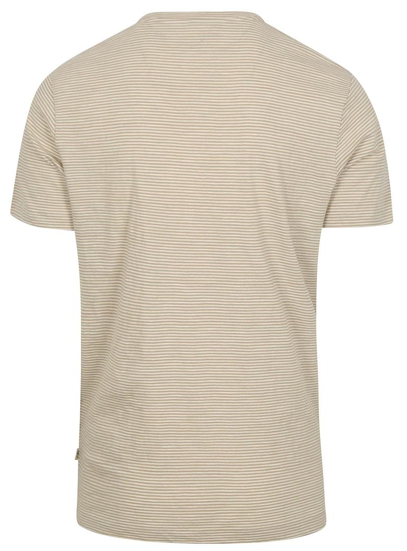 KnowledgeCotton Apparel T-shirt Streifen Beige - Größe L günstig online kaufen