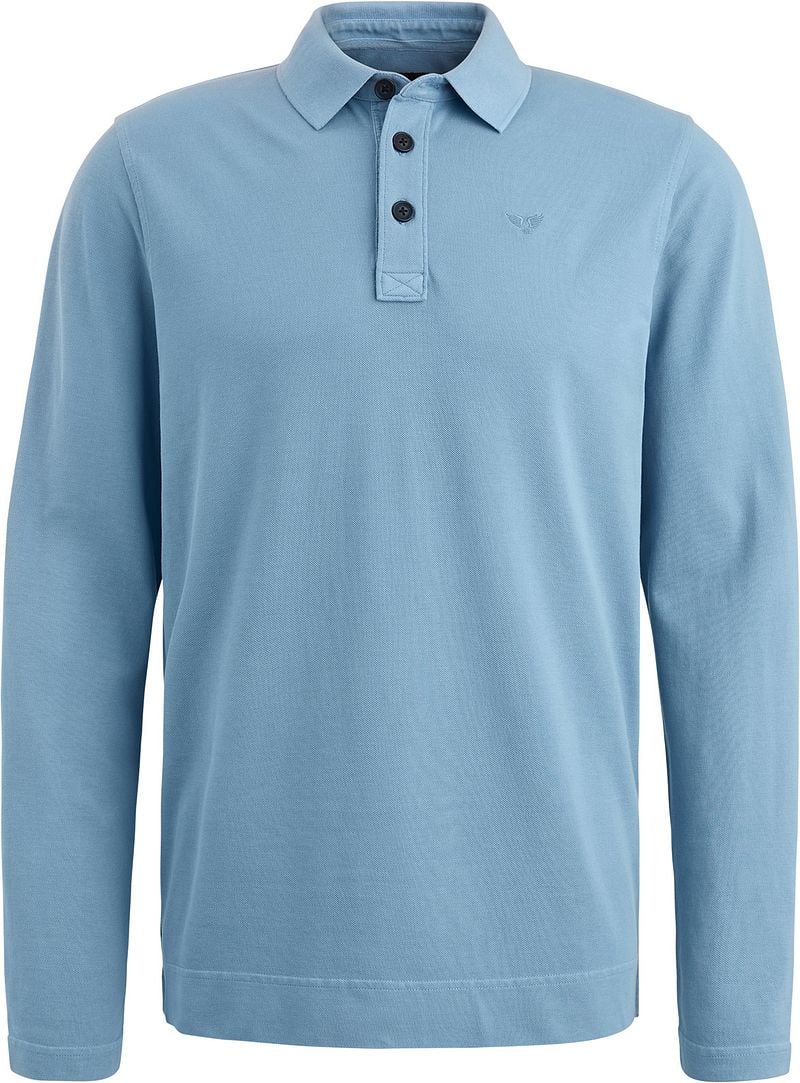 PME Legend Long Sleeve Poloshirt Garment Dye Piqué Blau - Größe XXL günstig online kaufen