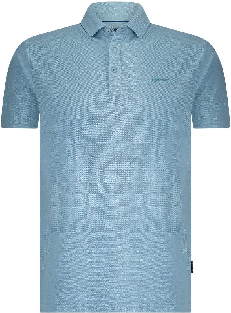 State of Art Poloshirt Piqué Melange Hellblau - Größe M günstig online kaufen