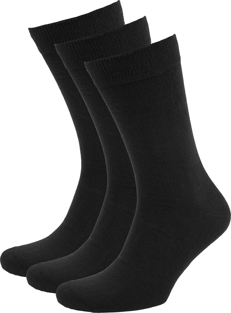 Suitable Chaussettes Lot de 3 paires Coton Bio N oir Noir taille 42-46