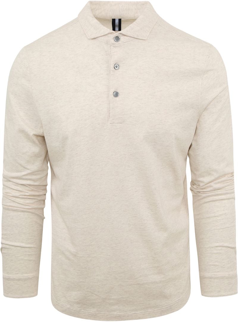 Profuomo Longsleeve Polo Beige Melange - Größe XXL günstig online kaufen