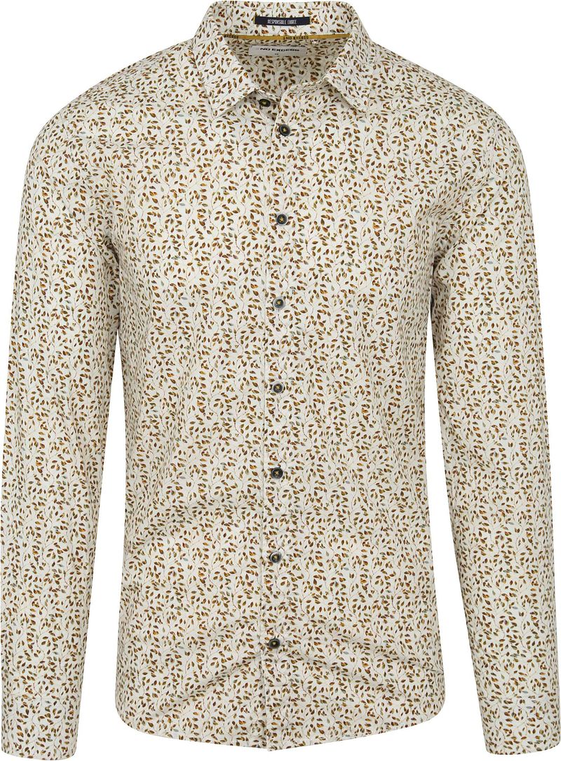 No-Excess Chemise à Motifs Multicoloré Blanc taille L