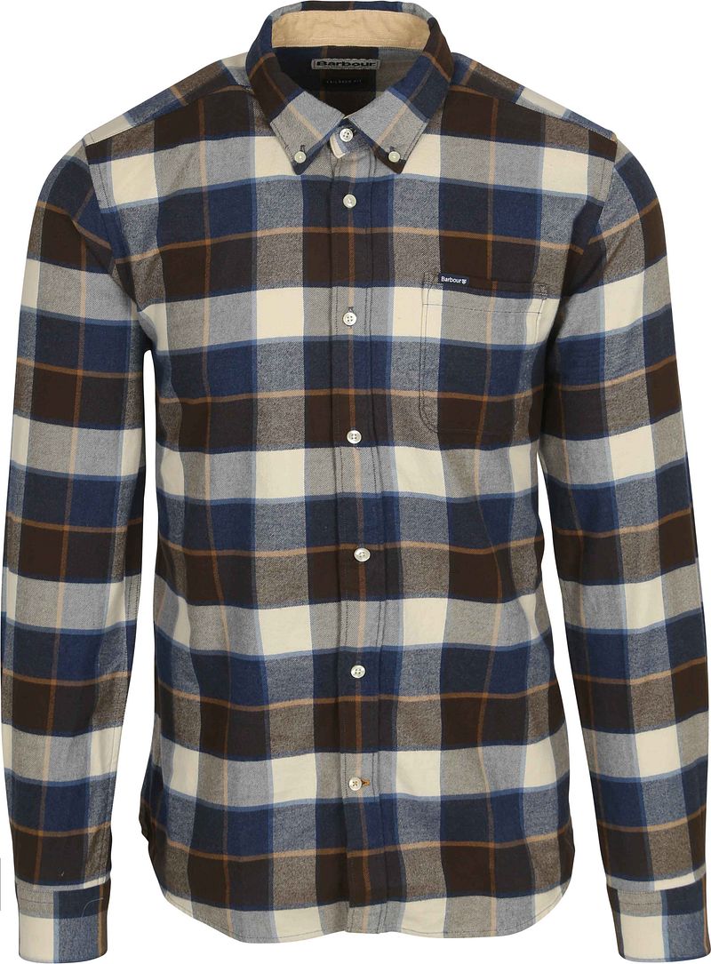 Barbour Valley Hemd Karo Braun Blau - Größe L günstig online kaufen