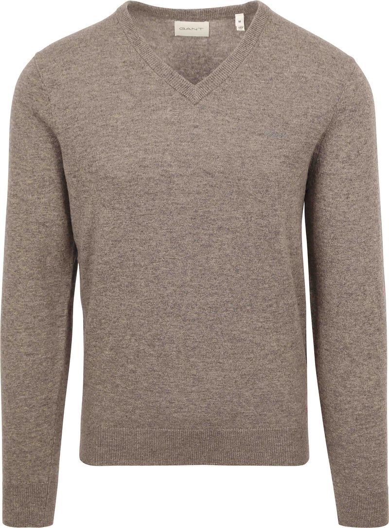 Gant Gebreide pullover van lamswolmix met V-hals