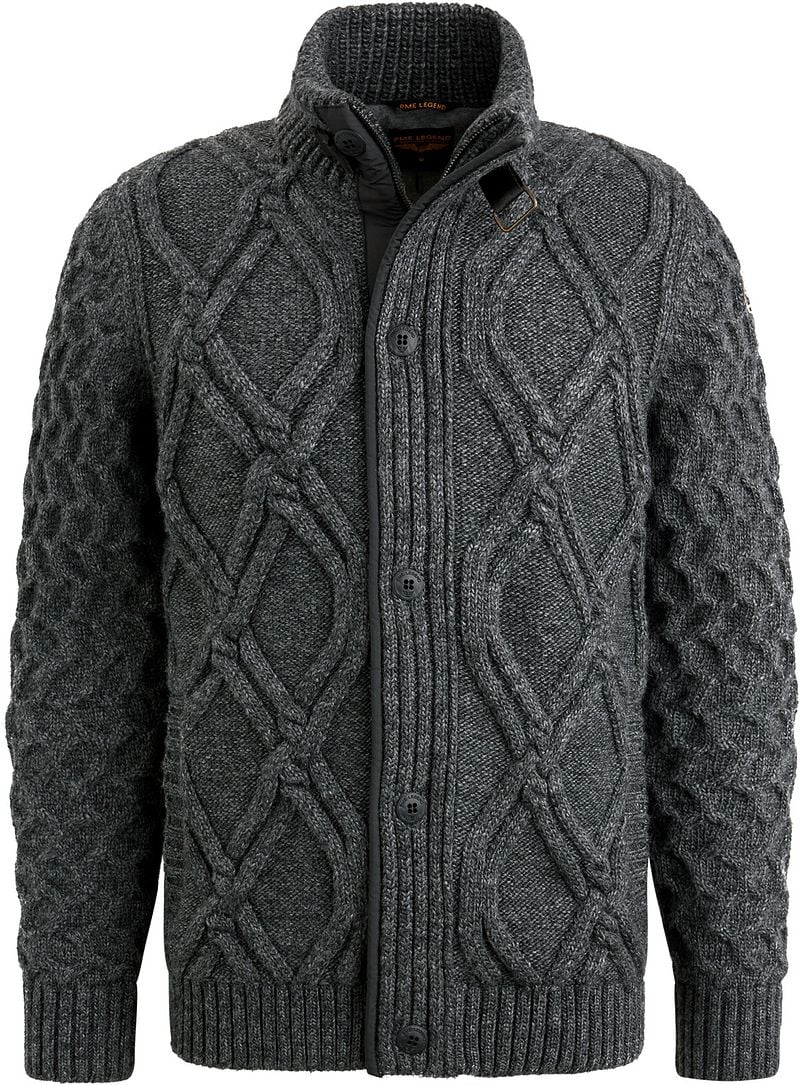 PME Legend Gebreide Gemengde Garen Rits Jas Gray Heren
