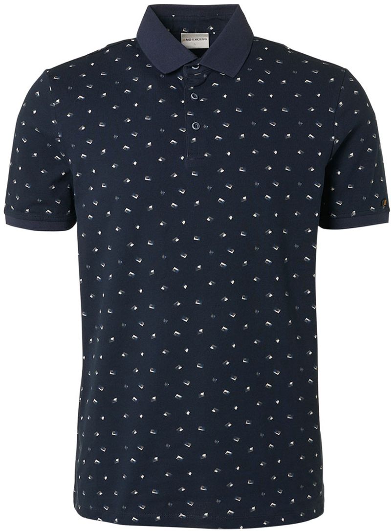 Polo No-Excess imprimé bleu foncé Bleu foncé Bleu taille M