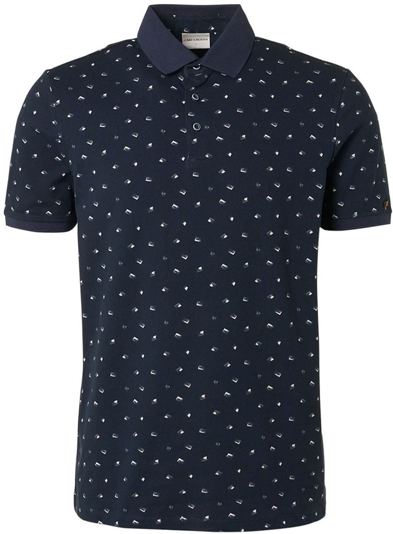 No Excess Polo Print Donkerblauw