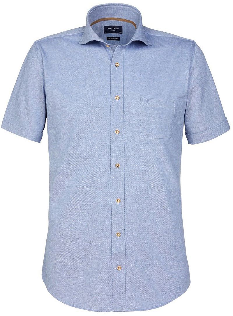 Profuomo Chemise MC Tricoté Bleu taille 38