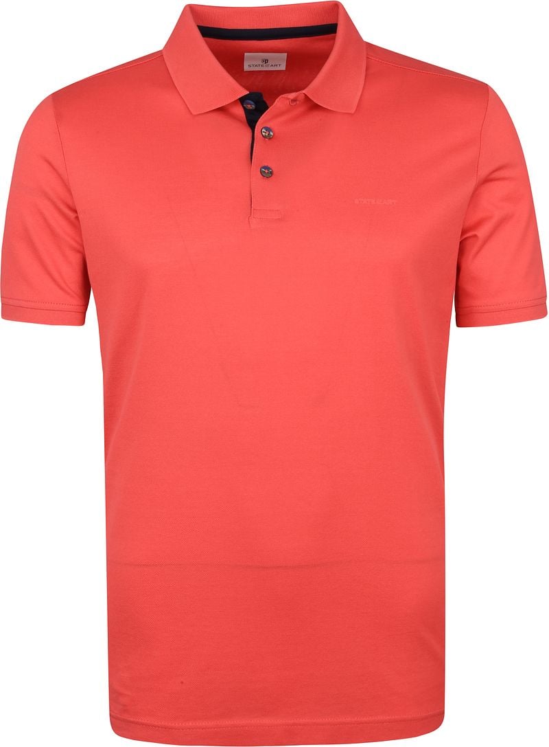 State Of Art Polo Mercerized Piqué Corail  Rouge taille M