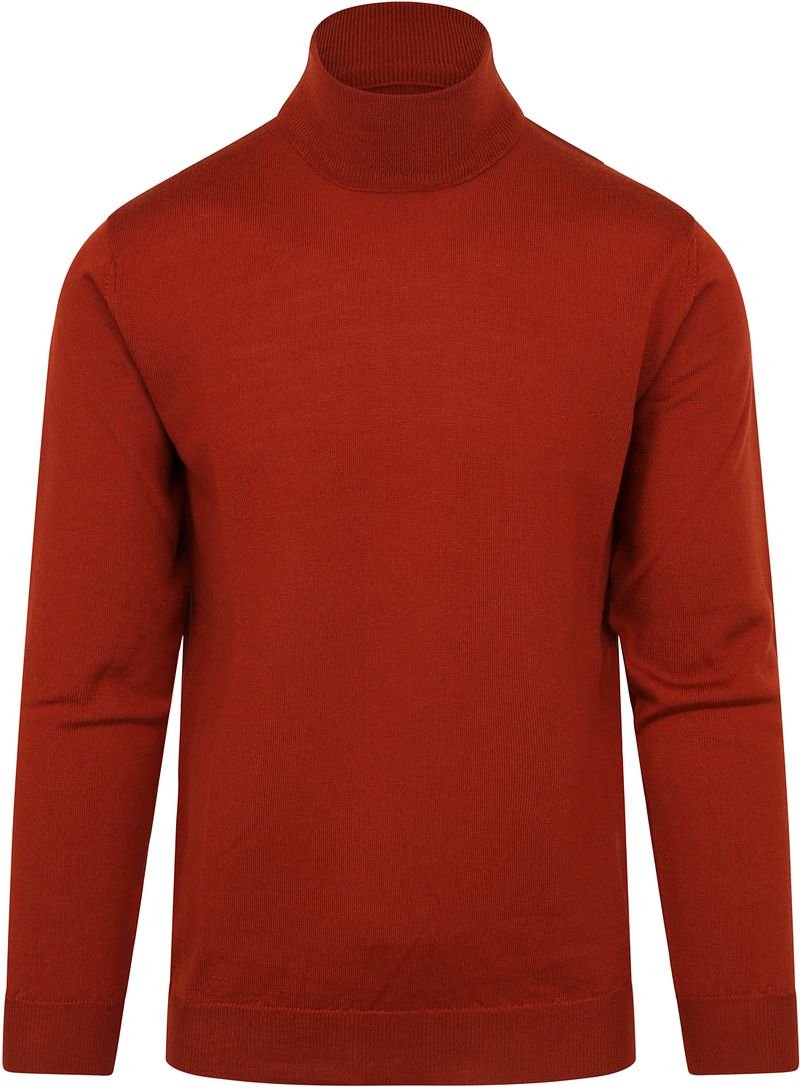 Suitable Pull Mérinos Col Roulé Orange taille S