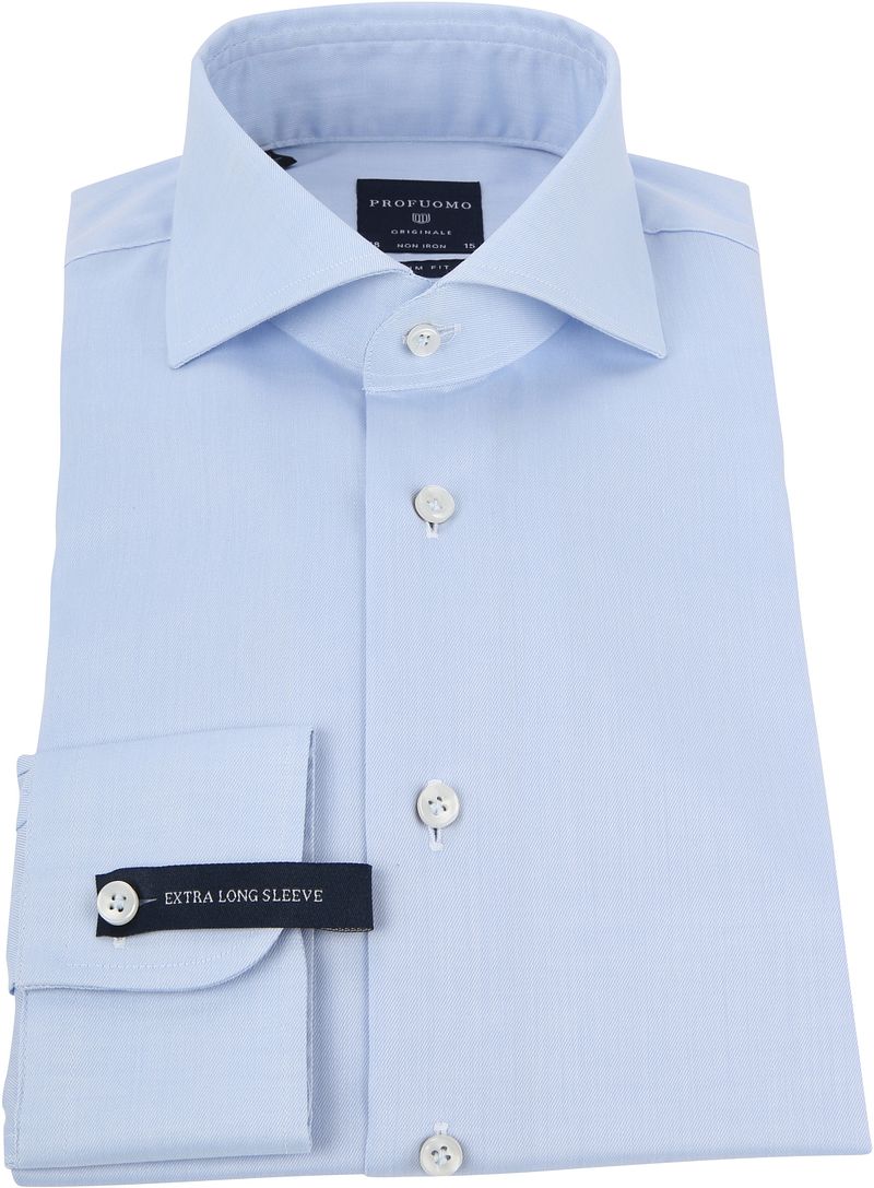 Profuomo Hemd Extra Lange Ärmel Cutaway Light Blue - Größe 45 günstig online kaufen