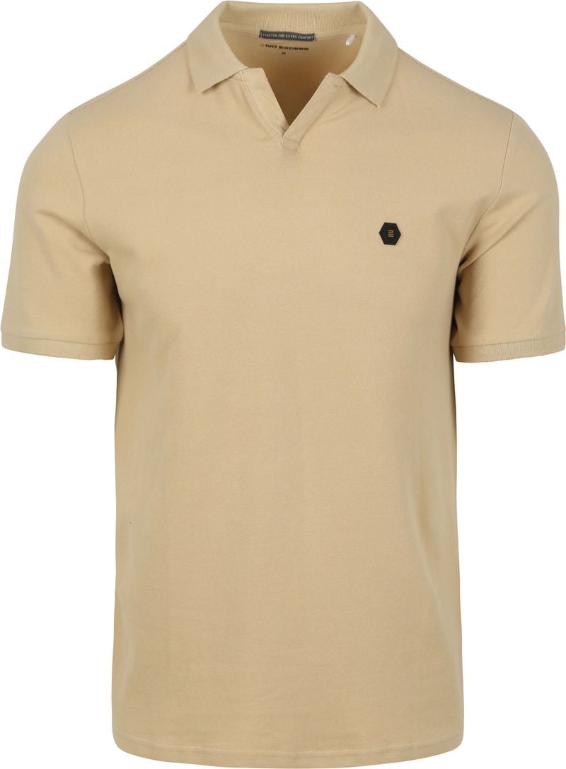 No Excess regular fit polo met logo cement