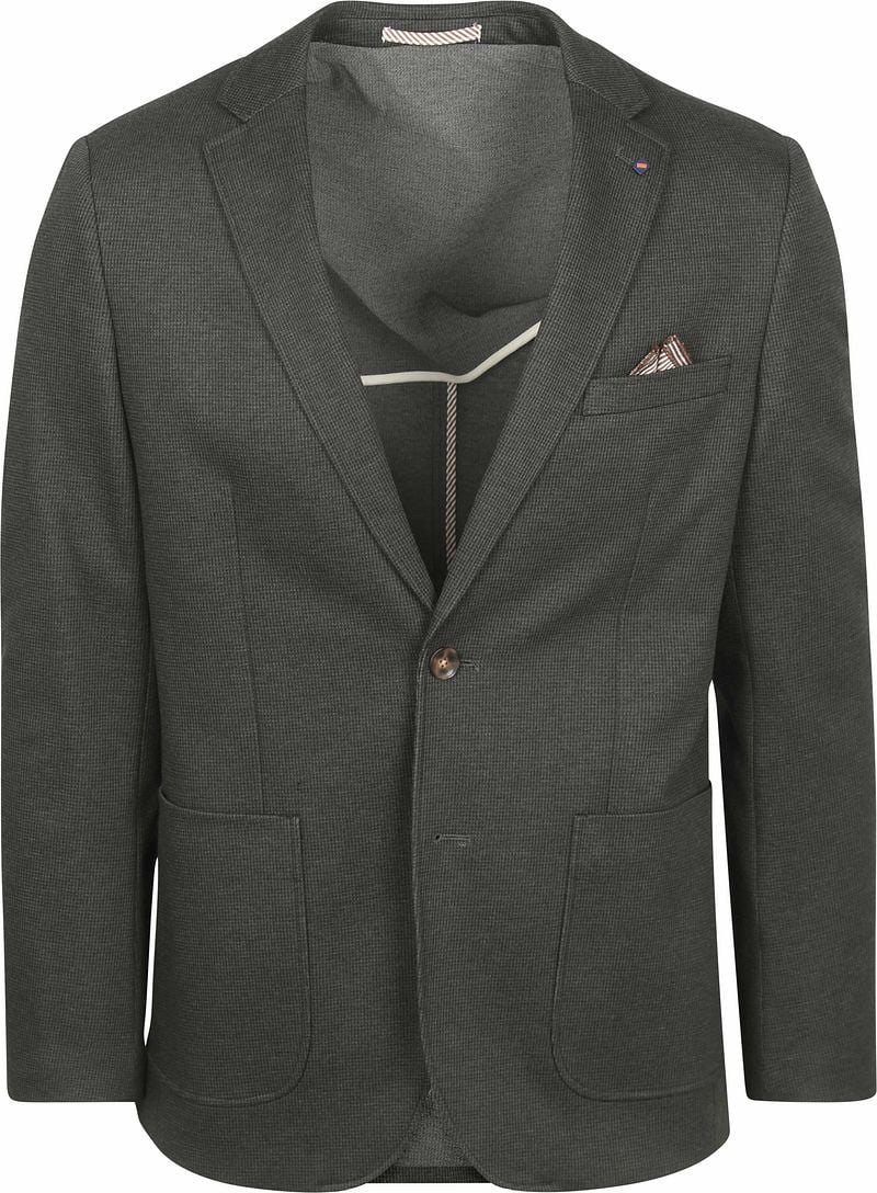 Suitable Blazer Colbert Fame Pied de Poule Donkergroen