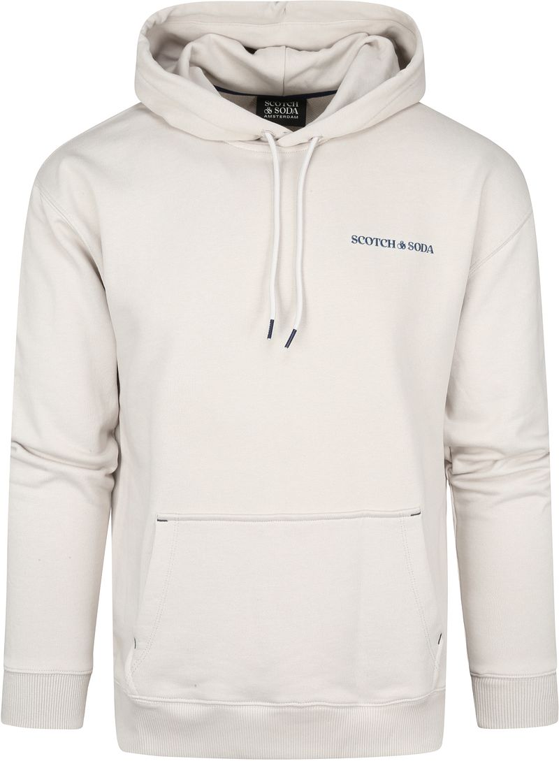Scotch and Soda Sweat à capuche Logo Beige Blanc cassé taille M
